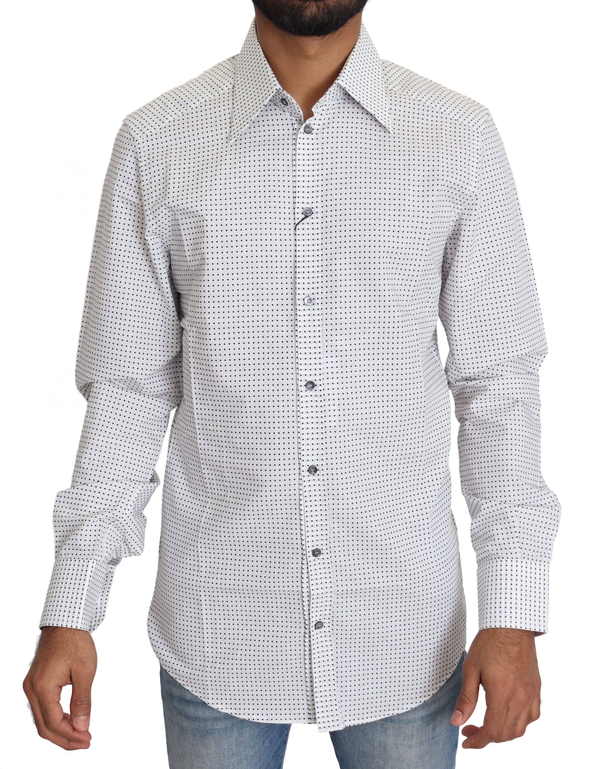 Dolce & Gabbana Elegant slim fit polka dot shirt